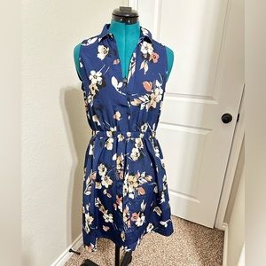 Loft blue floral dress size 6